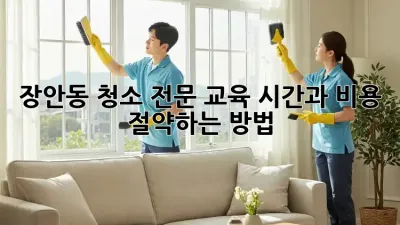 장안동 청소 전문 교육: 시간과 비용 절약하는 방법
